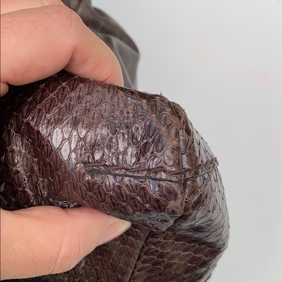 Luca Luca suede bag with water snake trim - Picture 3 of 5